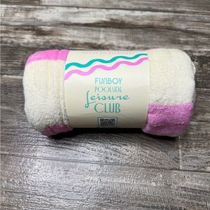 Funboy Poolside Leisure Club Pink and Cream Towel